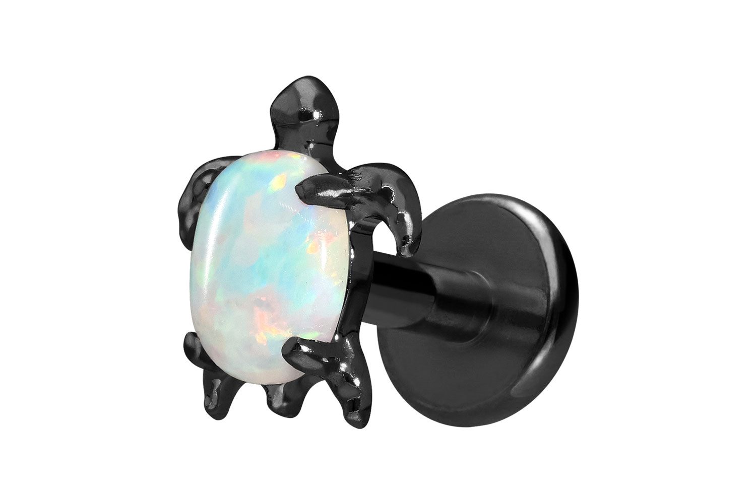 Titan Labret Piercing mit Innengewinde SCHILDKRÖTE
